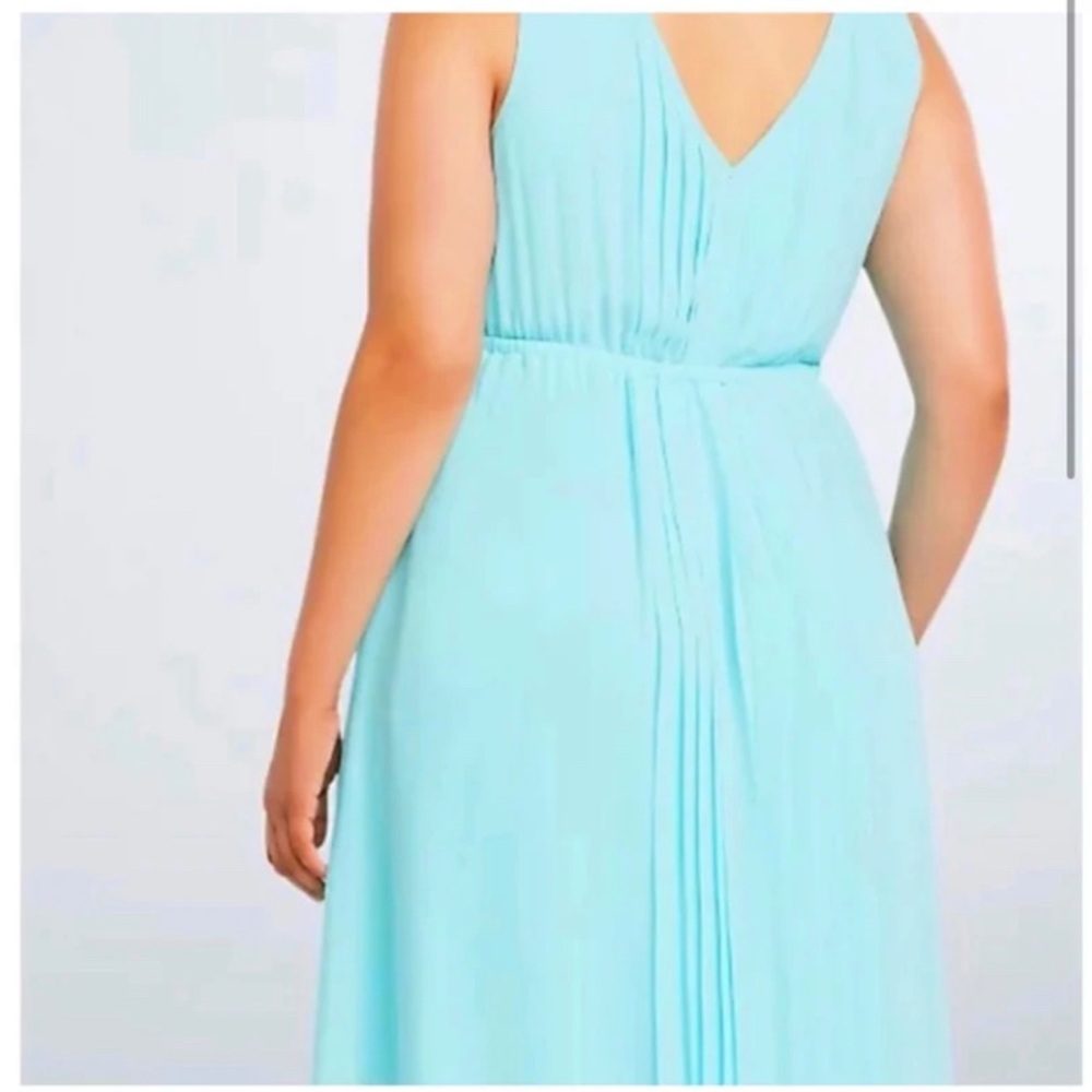 Torrid Aqua Baby Blue Pleated Chiffon Dress – Size 3X - Picture 4 of 7